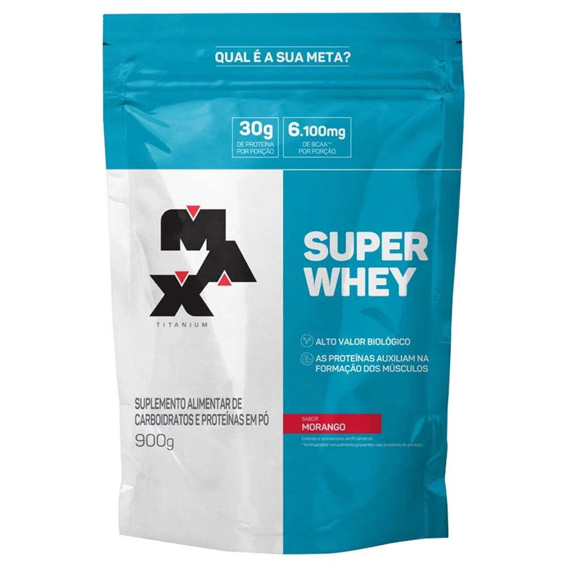 Super Whey Refil Morango Max Titanium - 900g