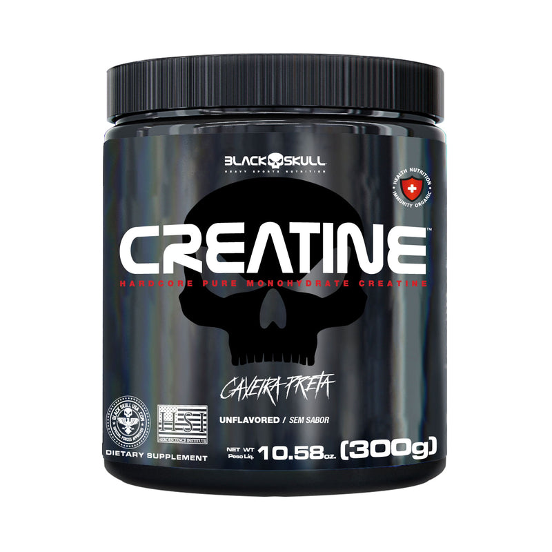 Creatina 100% Pura (300g) - Black Skull Sabor Sem sabor