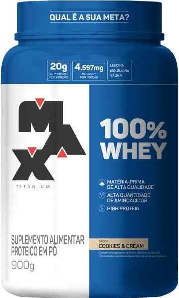 100% Whey Refil Cokiees e Cream Max Titanium - 900g Pote